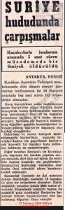 Suriye Sınırında Çatışma-12 Temmuz 1958-Milliyet/Clash on the Syrian Border – 12 July 1958