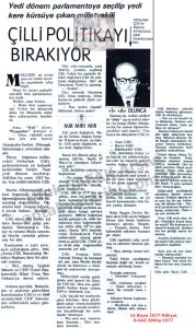 Hatay Milletvekili Abdullah Cilli-16 Nisan 1977-Milliyet/Hatay Deputy Abdullah Cilli — 16 April 1977