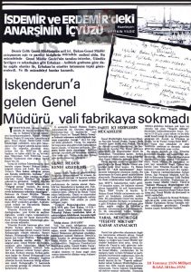 İSDEMİR ve ERDEMİR’deki Anarşinin İç Yüzü-18 Temmuz 1976-Milliyet/The Inside Story of Anarchy at İSDEMİR and ERDEMİR — 18 July 1976