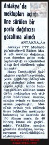 Mektupları Açan Posta Dağıtıcısı Gözaltında-26 Mayıs 1979-Milliyet/Postal Worker Who Opened Letters Taken into Custody — 26 May 1979 – Milliyet