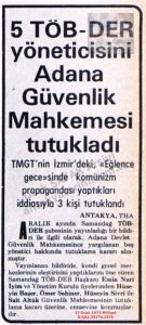 TÖB-DER Yöneticileri Tutuklandı-27 Ocak 1975 Milliyet/TÖB-DER Leaders Arrested — 27 January 1975
