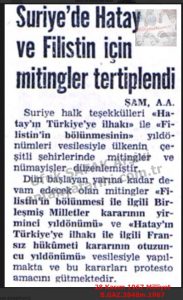 Suriye’de Hatay İçin Miting Düzenlendi-28 Kasım 1967-Milliyet/Rally Held in Syria for Hatay — 28 November 1967