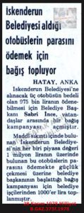 İskenderun Belediyesi Aldığı Otobüsler İçin Bağış Topluyor-28 Kasım 1978-Milliyet/Iskenderun Municipality Collects Donations for Newly Purchased Buses — 28 November 1978