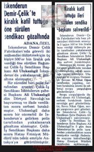 Kiralık Katil Tutan Sendika Başkanı Gözaltda-3-5 Ağustos 1979-Milliyet/Union President Who Hired a Hitman Detained — 3–5 August 1979