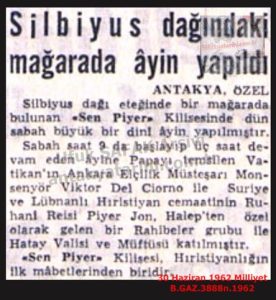Silipus Dağındaki Mağarada Ayin Düzenlendi-30 Haziran 1962-Milliyet/A Religious Ceremony Was Held in a Cave on Mount Silipus – 30 June 1962