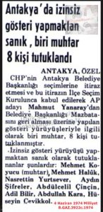 İziniz Gösteri Yapanlar Tutuklandı-4 Haziran 1974-Milliyet/People Taking Part in an Unauthorized Demonstration Were Arrested – 4 June 1974