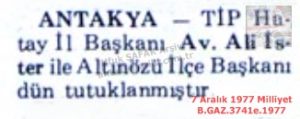 TİP’liler Tutuklandı-7 Aralık 1977-Milliyet/TİP Members Arrested — 7 December 1977