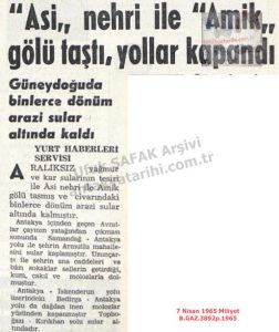 Asi Nehri Taştı-7 Nisan 1965-Milliyet/The Orontes River Overflowed – 7 April 1965