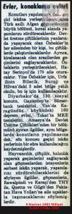 Bir Kısım Özbek Hatay’a Yerleştirilecek-9 Haziran 1982-Milliyet/Some Uzbeks to Be Resettled in Hatay — 9 June 1982